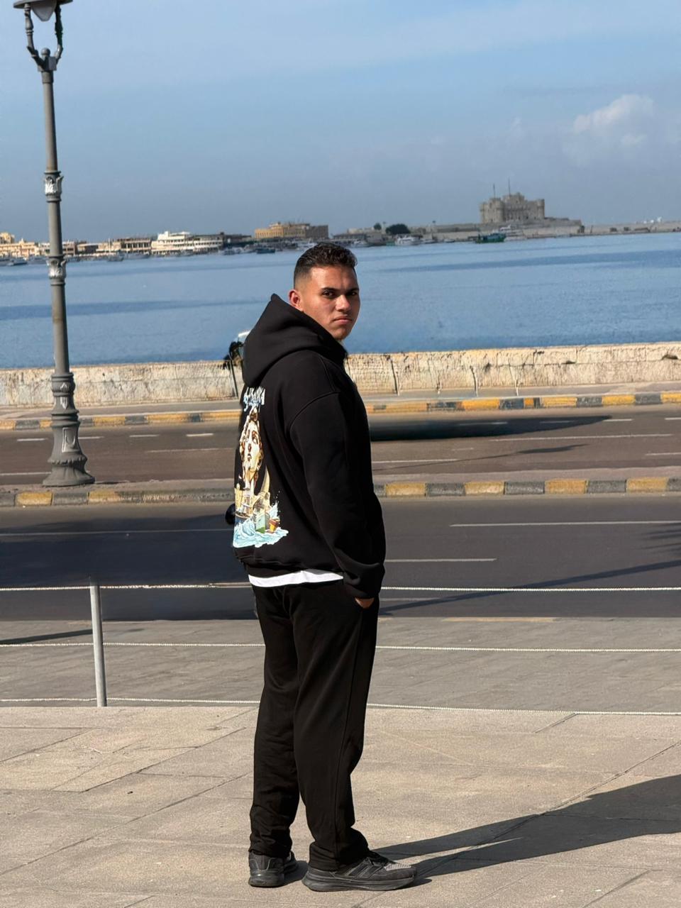 Demotic Alexandria Themed Black Hoodie